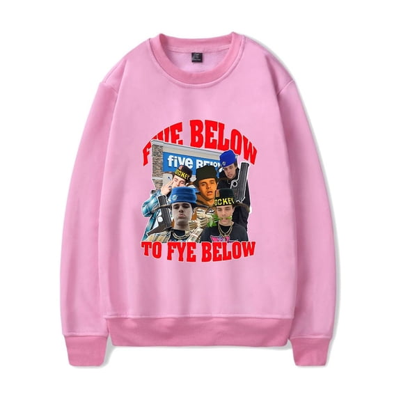 Blp Kosher Merch Five Below But Now I Keep That Fye Below Sweatshirt Crewneck HipHop Rapper Unisex Long Sleeve Streetwear Pullover Top