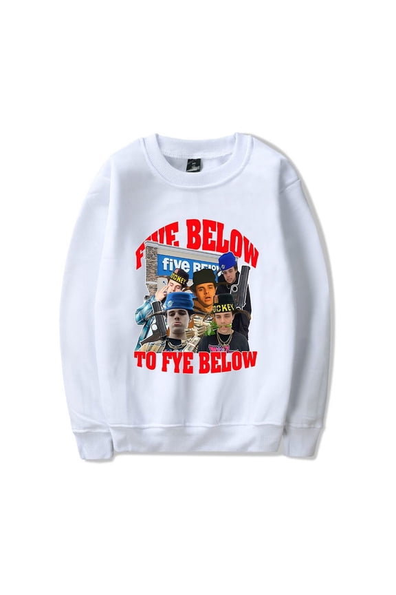 Blp Kosher Merch Five Below But Now I Keep That Fye Below Sweatshirt Crewneck HipHop Rapper Unisex Long Sleeve Streetwear Pullover Top