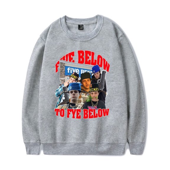 Blp Kosher Merch Five Below But Now I Keep That Fye Below Sweatshirt Crewneck HipHop Rapper Unisex Long Sleeve Streetwear Pullover Top
