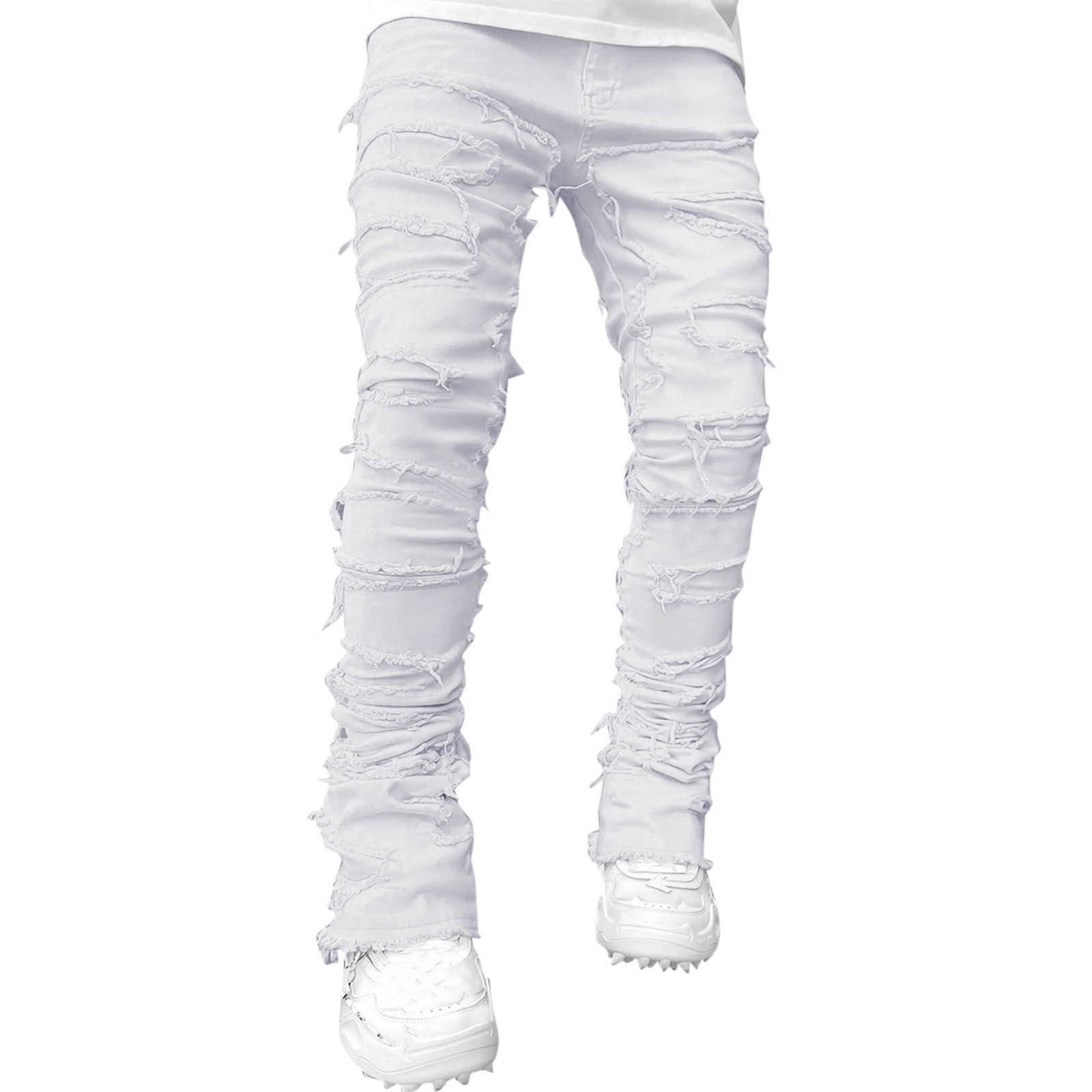 Blphud Casual Pants for Men Memory Foam Slip Creative Tassels ...