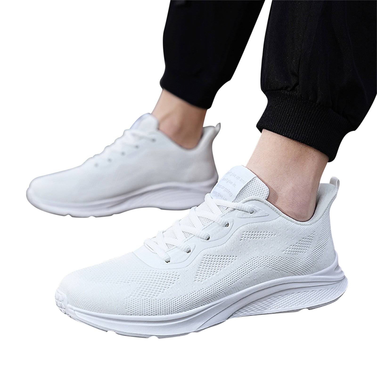 Blphud Cheap Shoes Sneaker for Men Mens Shoes Mesh Breathable Lace up Solid Color Casual Fashion Simple Shoes Running Shoes Sneaker for Men Work White