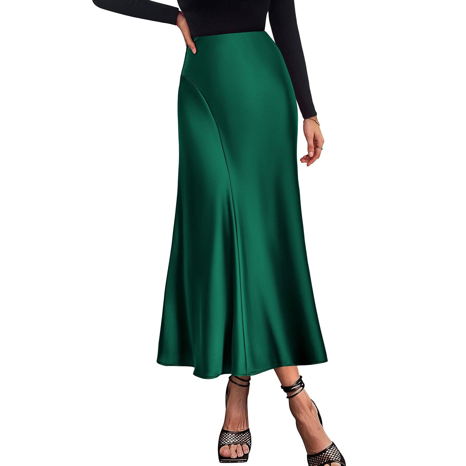 Long flowy skirts silk hot sale