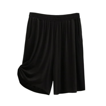 Blphud Men Running Shorts Toe Band Male Home Pants Solid Color Tether Shorts Stretch Comfortable Pants Loose Casual Summer Shorts Black XXXL