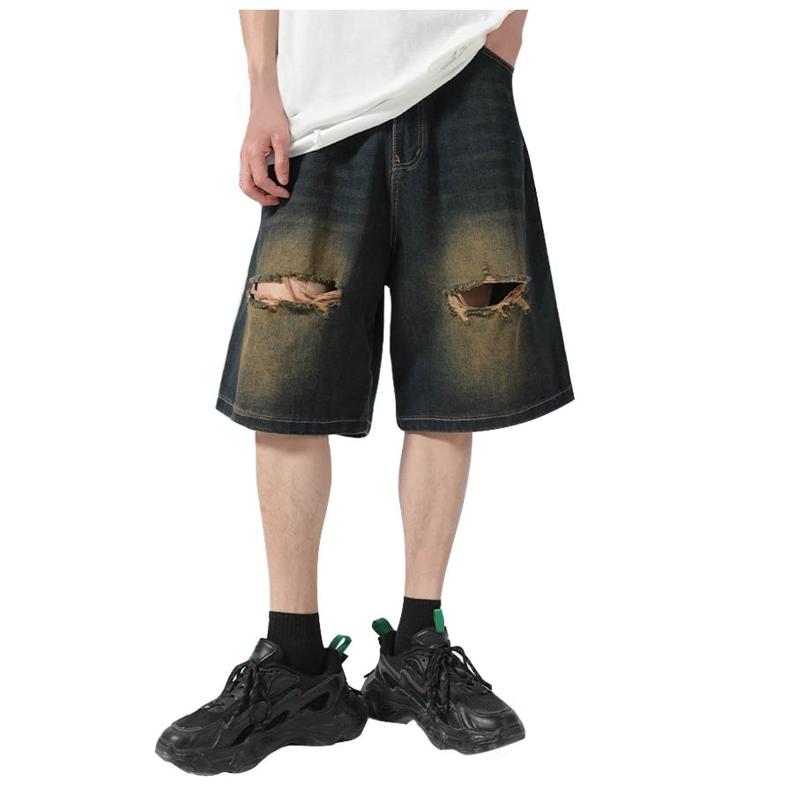 Blphud Men's Shorts Big and Tall Shorts Pockets Men Wear