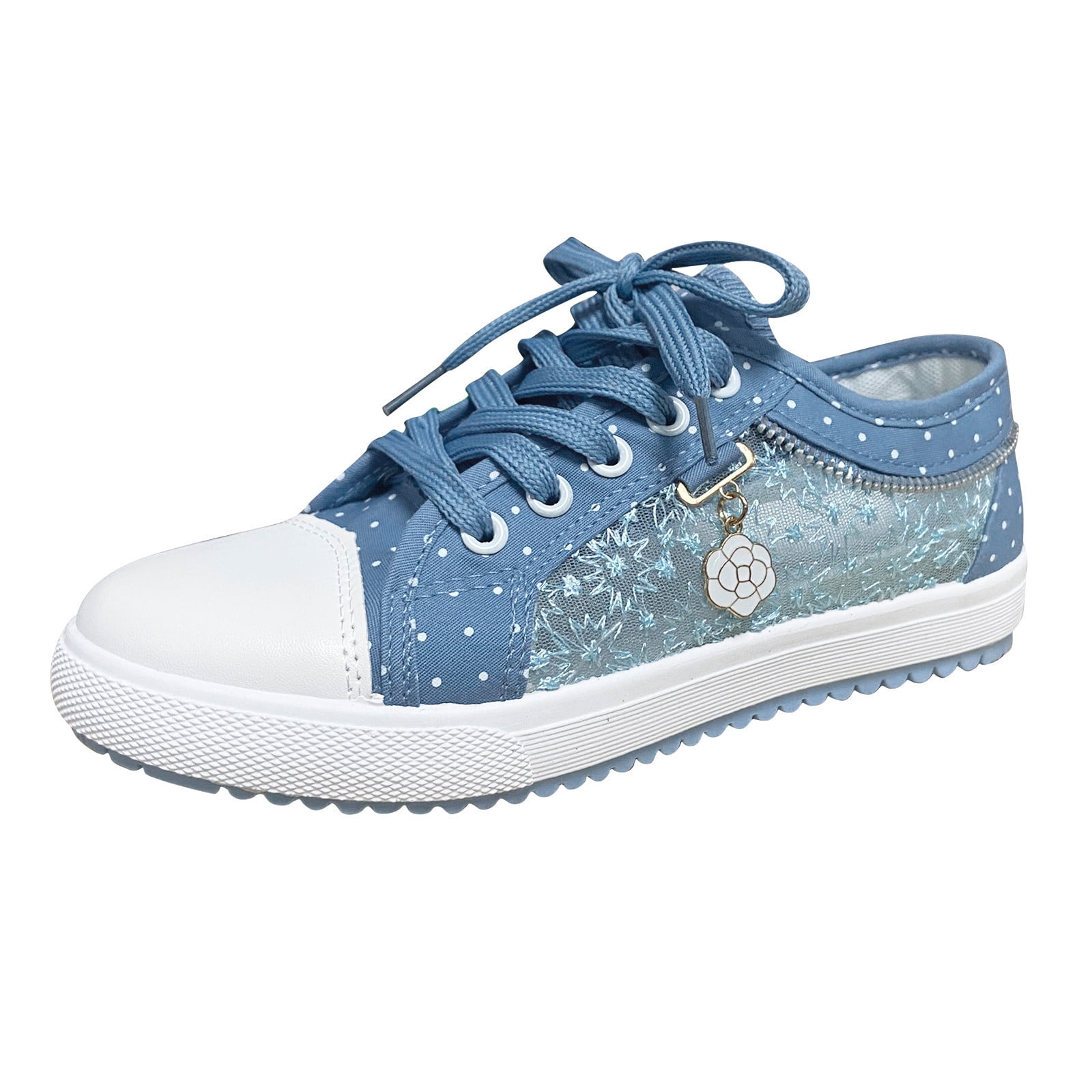 Blphud Tennis Shoes for Women Summer Shoes for Women 2024 Casual Mesh Up out Pattern Lace Casual Shoes Fashion Floral Hollow Women's Lace Women's Casual Shoes Womens Sneakers Sky Blue 38