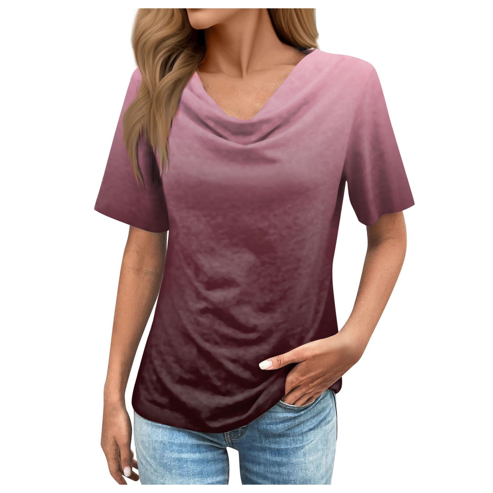 Blphud Women's Shirts Clearance plus Size T Shirts Womens Fashion Short