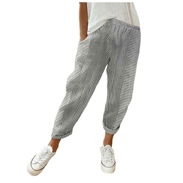 Fashion striped high waist casual pants Fashion striped high waist casual pants