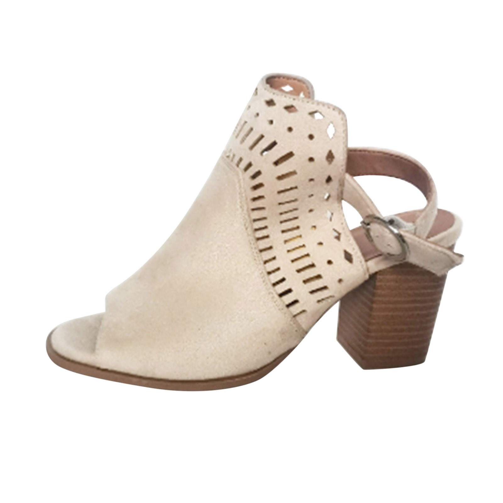 Blphud Womens Sandals Women Leather Sandals Hollow Belt Buckle Fashion