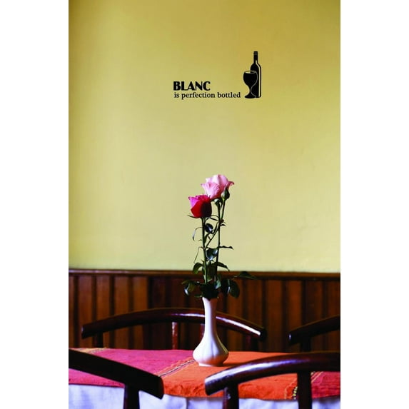 Blsnc Is Perfection Bottled Winery Spirits Vineyard Grapes Grapevine Ruby Red Holiday Gift Decorating Ideas Girl Boy Bedroom Wall Decal Sticker - Size: 21 Inch x 38 Inch