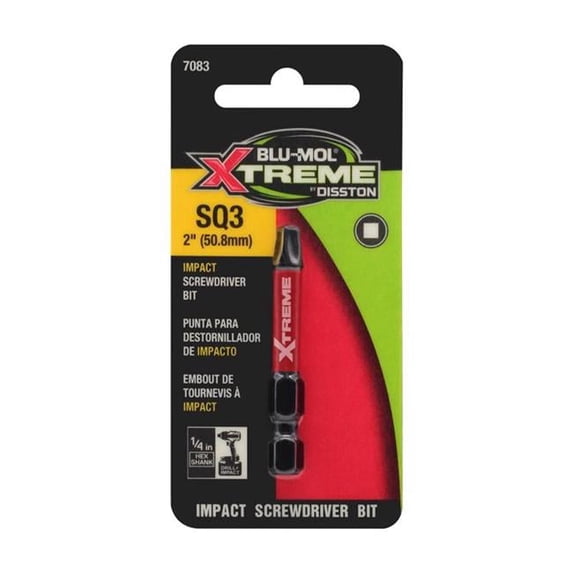 Blu-Mol Xtreme 2033984 3 x 2 in. Square S2 Tool Steel Screwdriver Bit - 2 Piece