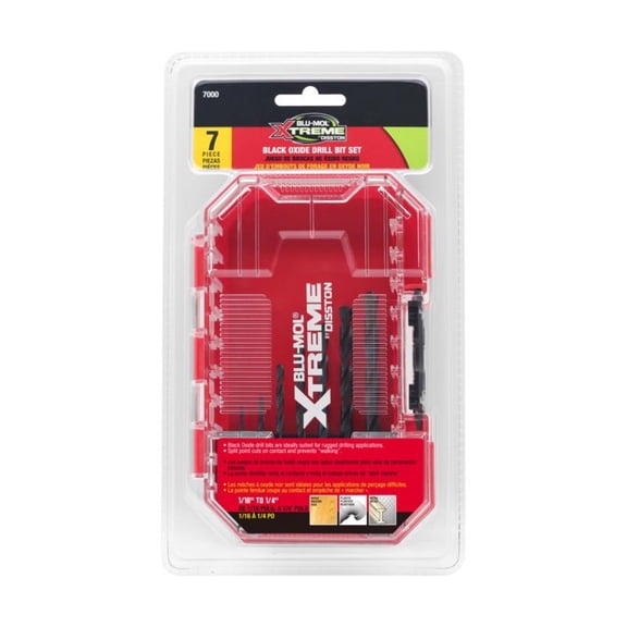 Blu-Mol Xtreme Black Oxide Drill Bit Set 7 pc