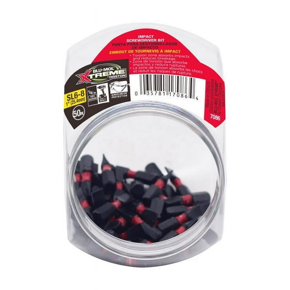 Blu-Mol Xtreme Slotted 1 in. L Screwdriver Bit S2 Tool Steel 1 pc