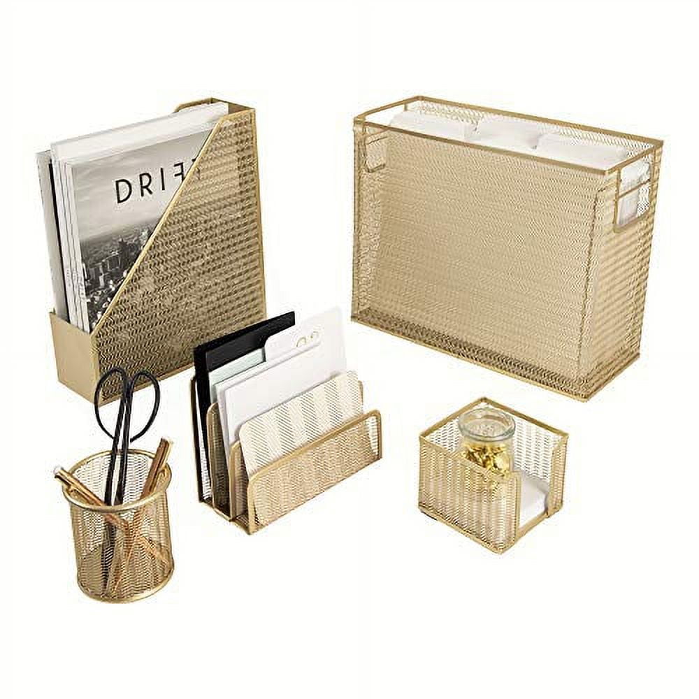 EOOUT Gold Desk Accessories, Desk Organizers and Accessories Cute Office  Supplies for Women Desk