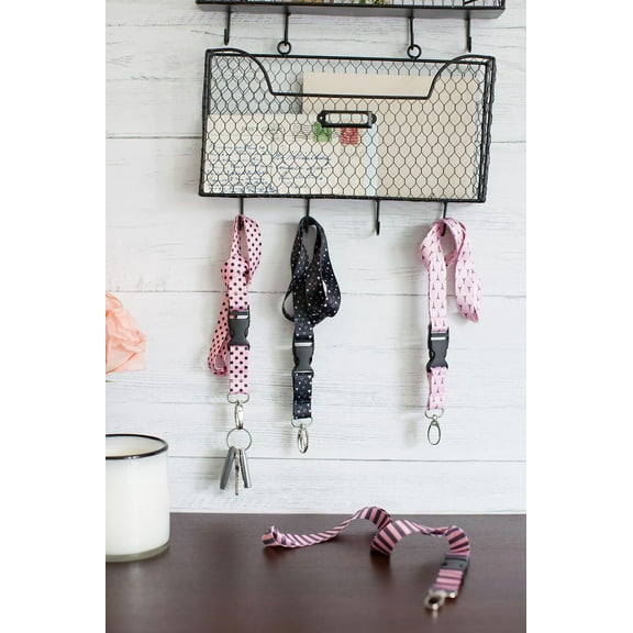 Blu Monaco Pink Lanyard Keychain for Women Girls - 4 Pcs Set - 4 Cute Designs