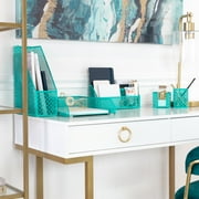 Blu Monaco Riviera 6 Piece Dark Teal Desk Organizer Set