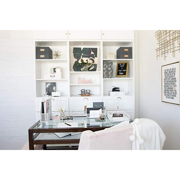 Blu Monaco Riviera 6 Piece White Desk Organizer Set