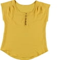 thumbnail image 1 of Blu Pepper Womens Solid Sleeveless Blouse Top, Yellow, Small, 1 of 1