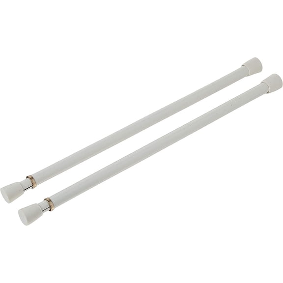 Spring Window Fashions 7/16-Inch Round Spring Tension Rod 11 to 18-Inch Adjustable Width - White, 2 Rods per Pack