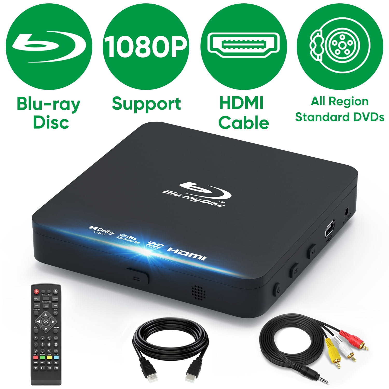 15.4 Portable Blu ray DVD Player Rechargeable Battery 1920X1080 HDMI  in/Out MP4