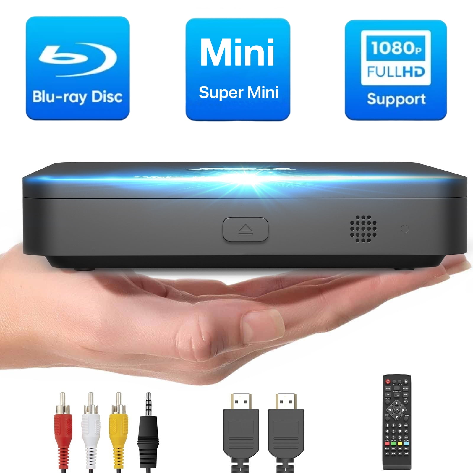 Super Mini lecteur disque Blu-Ray pour TV, 1080P lecteur HD DVD Blue-Ray,  CD por