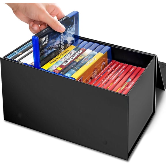 Blu Ray Video Holder, Game Storage Box Store 20 Cases, DVD and Case Media Organizer