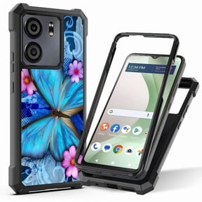 For Blu View Speed Ultra 5G B1660V Case with Screen Protector Phone Case Front Back Full Body Protective Soft TPU Military Grade Shockproof Cover - Blue Butterfly
