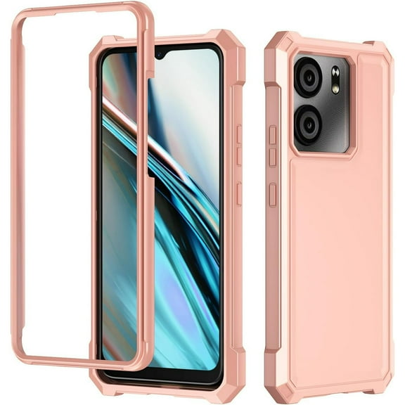 For Blu View Speed Ultra 5G B1660V Case with Screen Protector Phone Case Front Back Full Body Protective Soft TPU Military Grade Shockproof Cover - Rose Gold