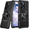 thumbnail image 1 of For Blu View Speed Ultra 5G Case with Tempered Glass Screen Protector,Military Grade Heavy Duty Shockproof Protective Cover,with Ring Kickstand for BLU B1660V - Black, 1 of 6