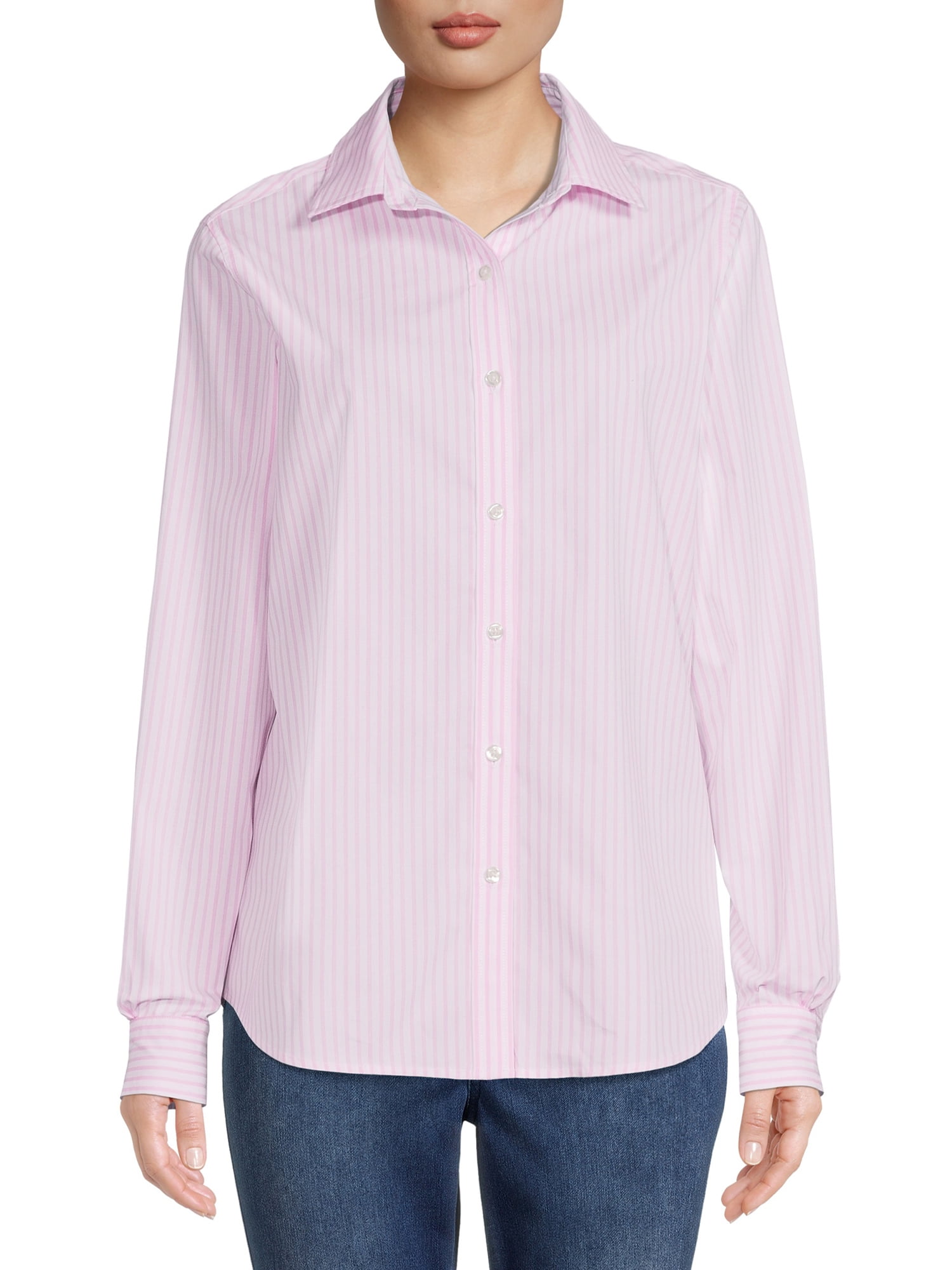 Blu White Blu Women's June Striped Button-Down Shirt - Walmart.com