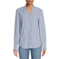 thumbnail image 1 of Blu White Blu Women's Patricia Ruffled Stripe Shirt, 1 of 5
