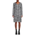 thumbnail image 1 of Blu White Blu Women's Plaid Ruffle Hem Dress, 1 of 5