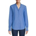 thumbnail image 1 of Blu White Blu Women's Ruffled Button-Front Shirt, 1 of 5