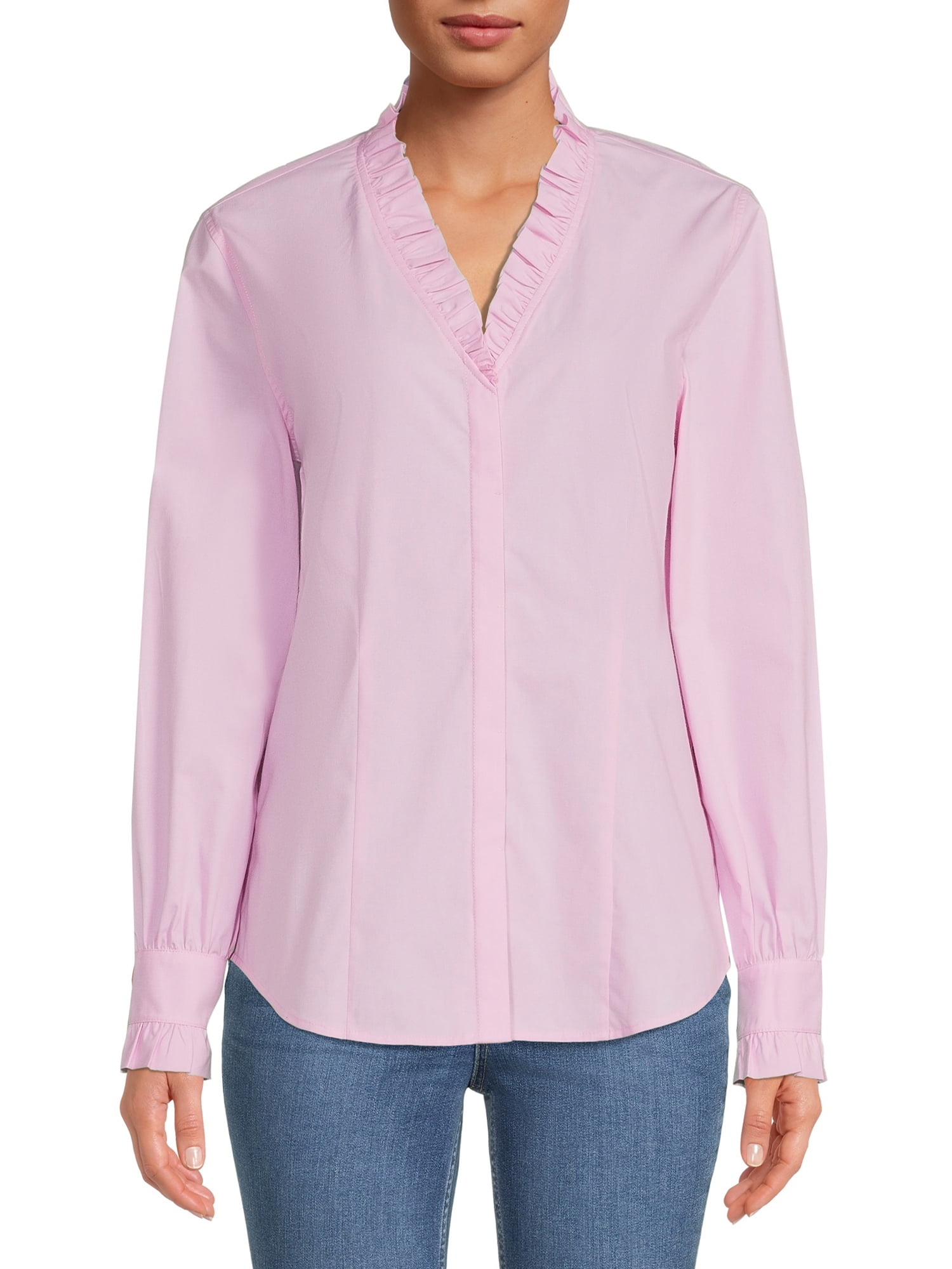Blu White Blu Women's Ruffled Button-Front Shirt