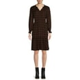 thumbnail image 1 of Blu White Blu Women's Smocked Shoulder Plaid Dress, 1 of 5
