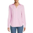 thumbnail image 1 of Blu White Blu Women's Solid Button-Front Shirt, 1 of 5