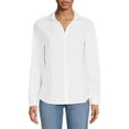 thumbnail image 1 of Blu White Blu Women's Solid Button-Front Shirt, 1 of 5