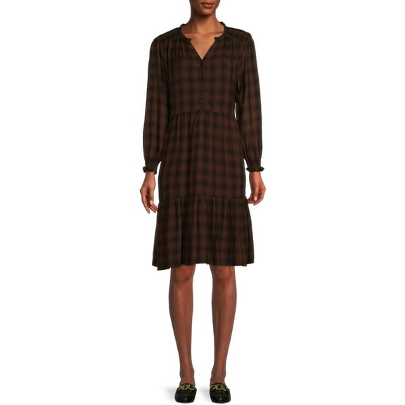 Blu White Blu's Women's Plaid Button Down Dress