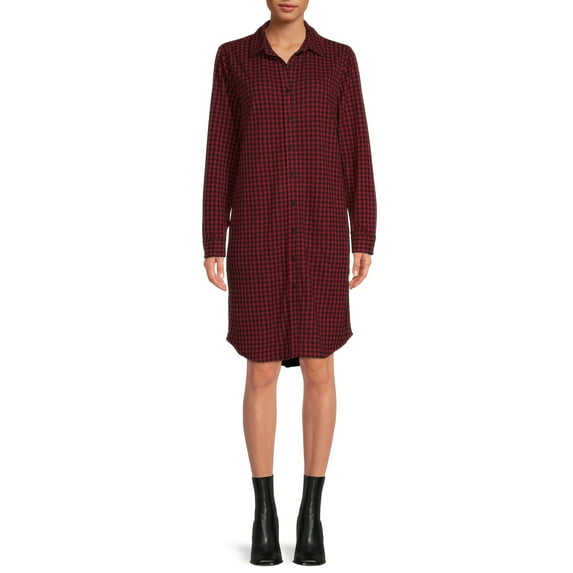 Blu White Blu's Women's Plaid Button Down Dress