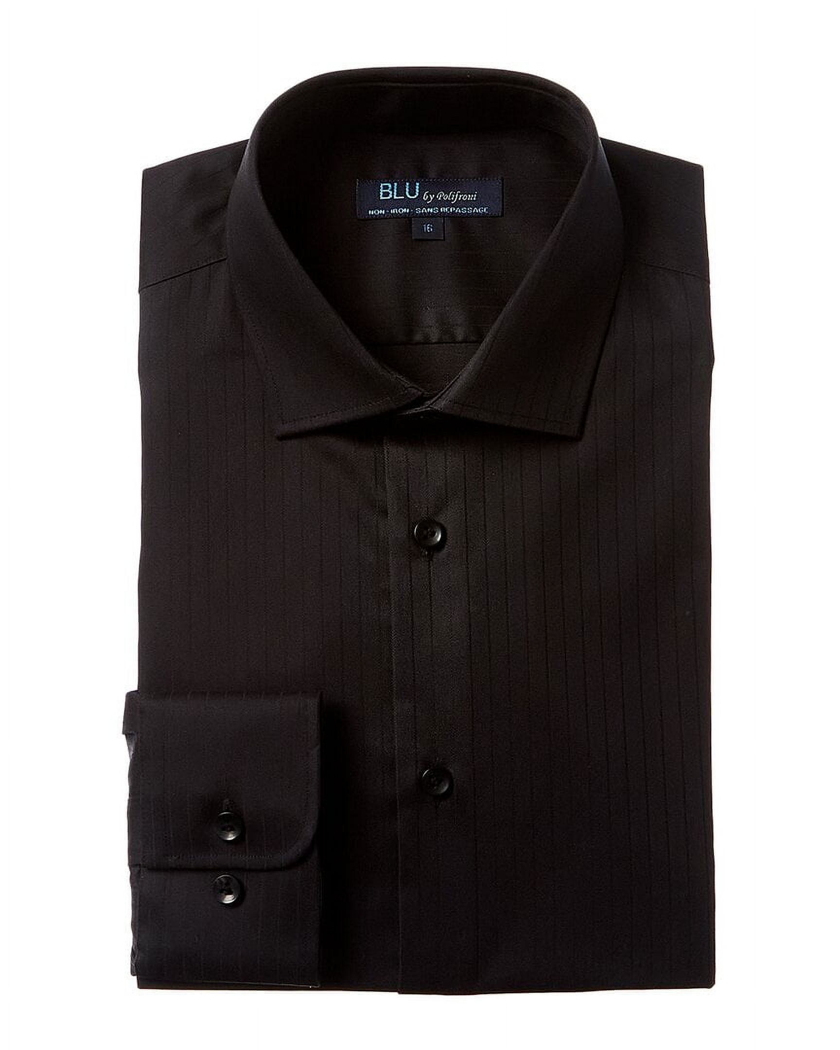 Blu mens NonIron Dress Shirt, 15.5, Black