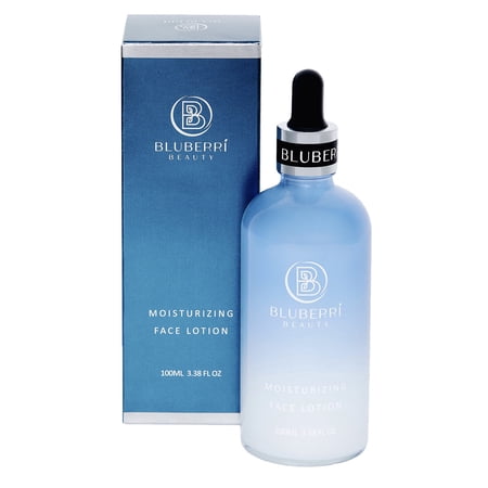 BluBerri Beauty Moisturizing Face Lotion for All Skin Types Instantly Soft Smooth Skin Hyaluronic Acid & Collagen - 3.38 fl oz