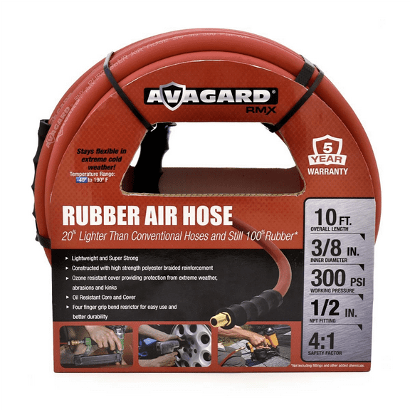 BluBird AVG3810 Avagard Rubber Air Hose 3/8" x 10 ft
