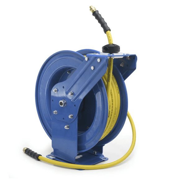 BluBird OilShield Rubber Air Hose Reel Dual Arm Assembly 1/2" x 50'