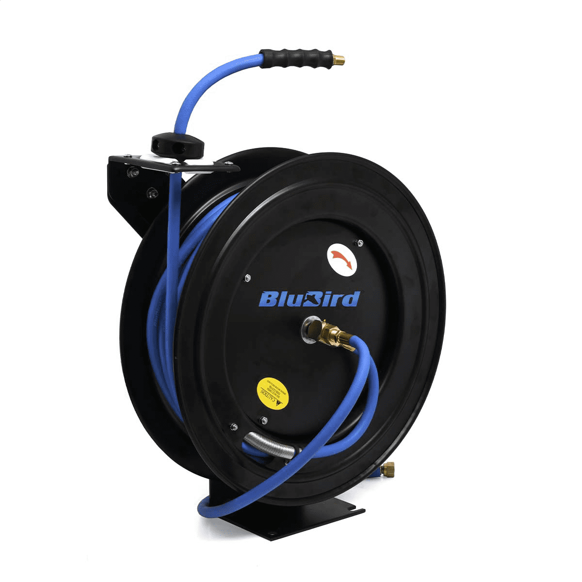 BluBird BBR1265 18ga. 12-Point Retractable Hose Reel w/ 1/2" X 65' Air Hose