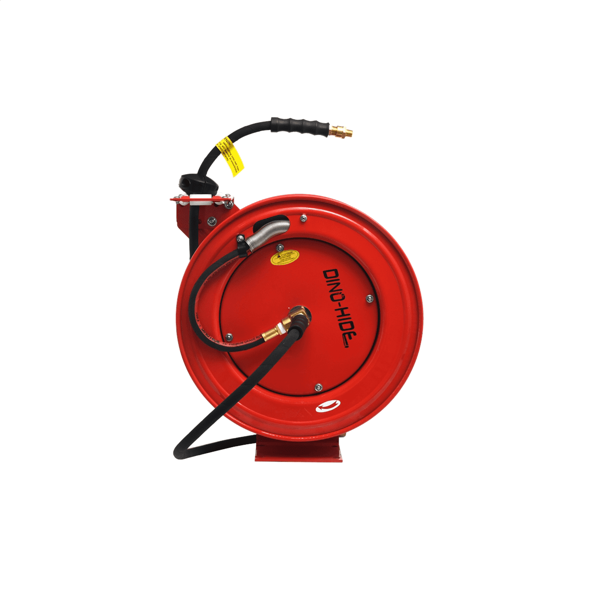 Red Heavy-Duty Steel Retractable Hose Reel with Rubber Air Hose