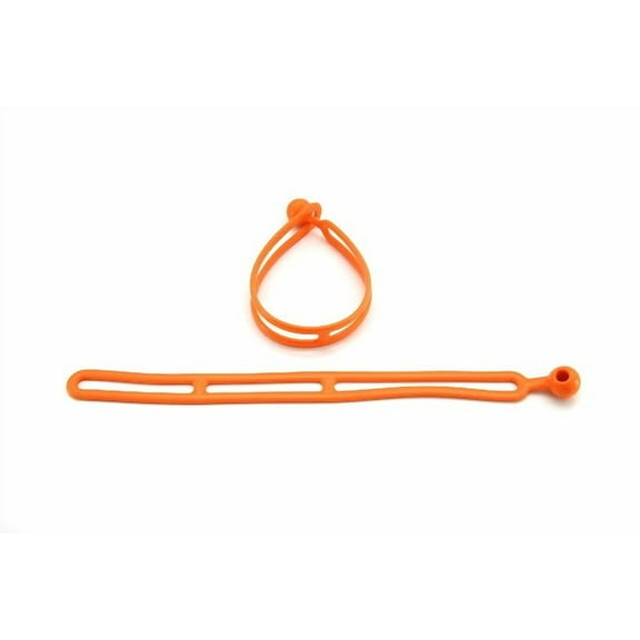 BluBird Rapid Tie Adjustable Strap, 15" Expandable Heavy Duty Indoor Outdoor Ball Ties Cord - Orange - 2 Pack