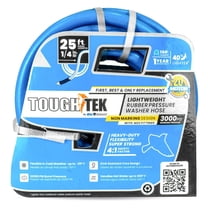 Blu Shield Tough-Tek Replacement Pressure Washer Rubber Hose 1/4" x 25', M22 Fittings, 3100 PSI, Hot/ Cold Replacement for Ryobi, Troy Bilt, Greenworks, CRAFTSMAN
