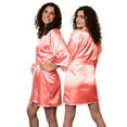 thumbnail image 1 of BluChi Short Kimono Lounge Womens Robe, Small-5XL, 26 Colors - Bride & Bridesmaid Robes, Coral, XXL, 1 of 5