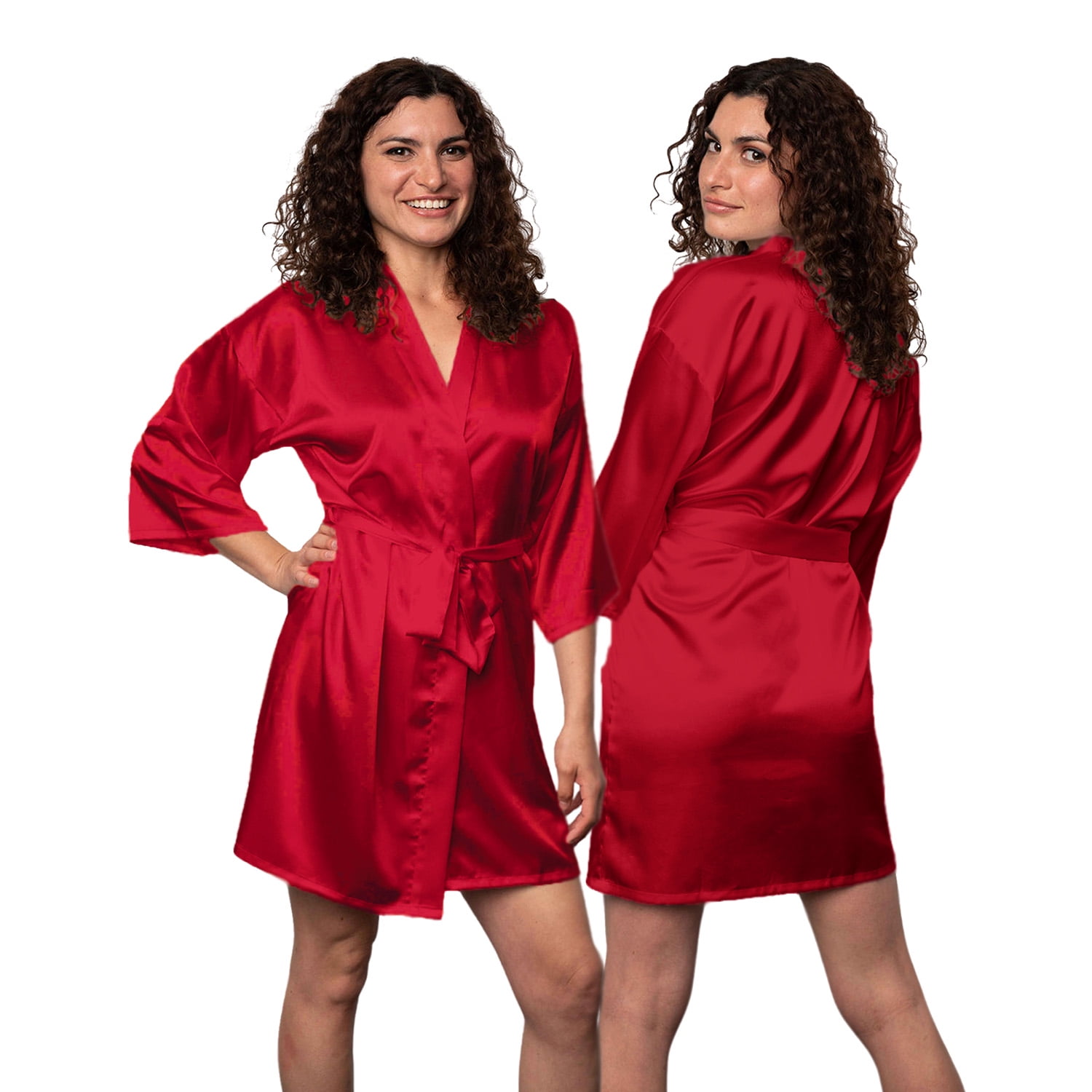 BluChi Short Kimono Lounge Womens Robe, Small-5XL, 26 Colors - Bride ...