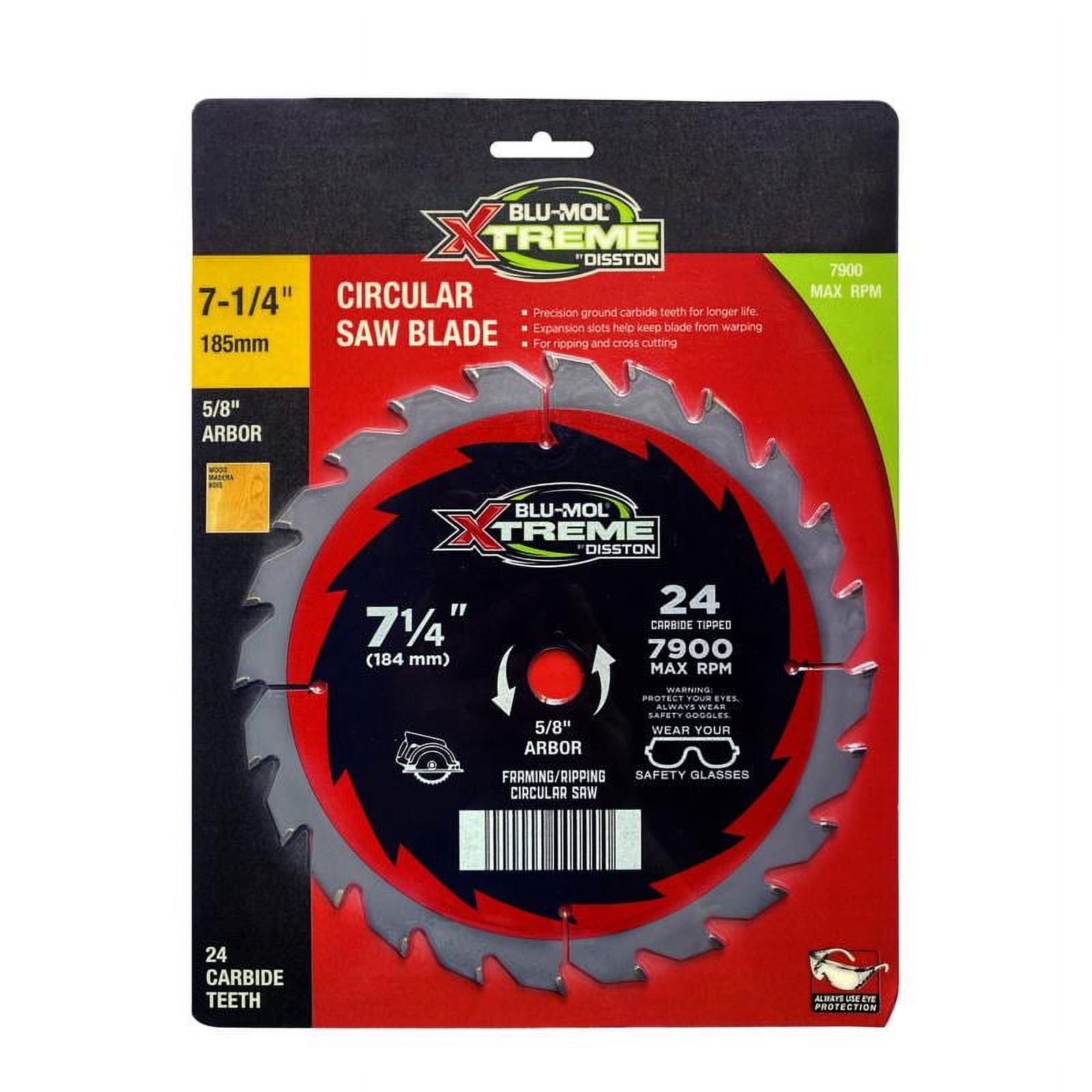 Blumol Xtreme 2036731 7.25 x 0.63 in. 24 Teeth Carbide Tipped Circular Saw Blade