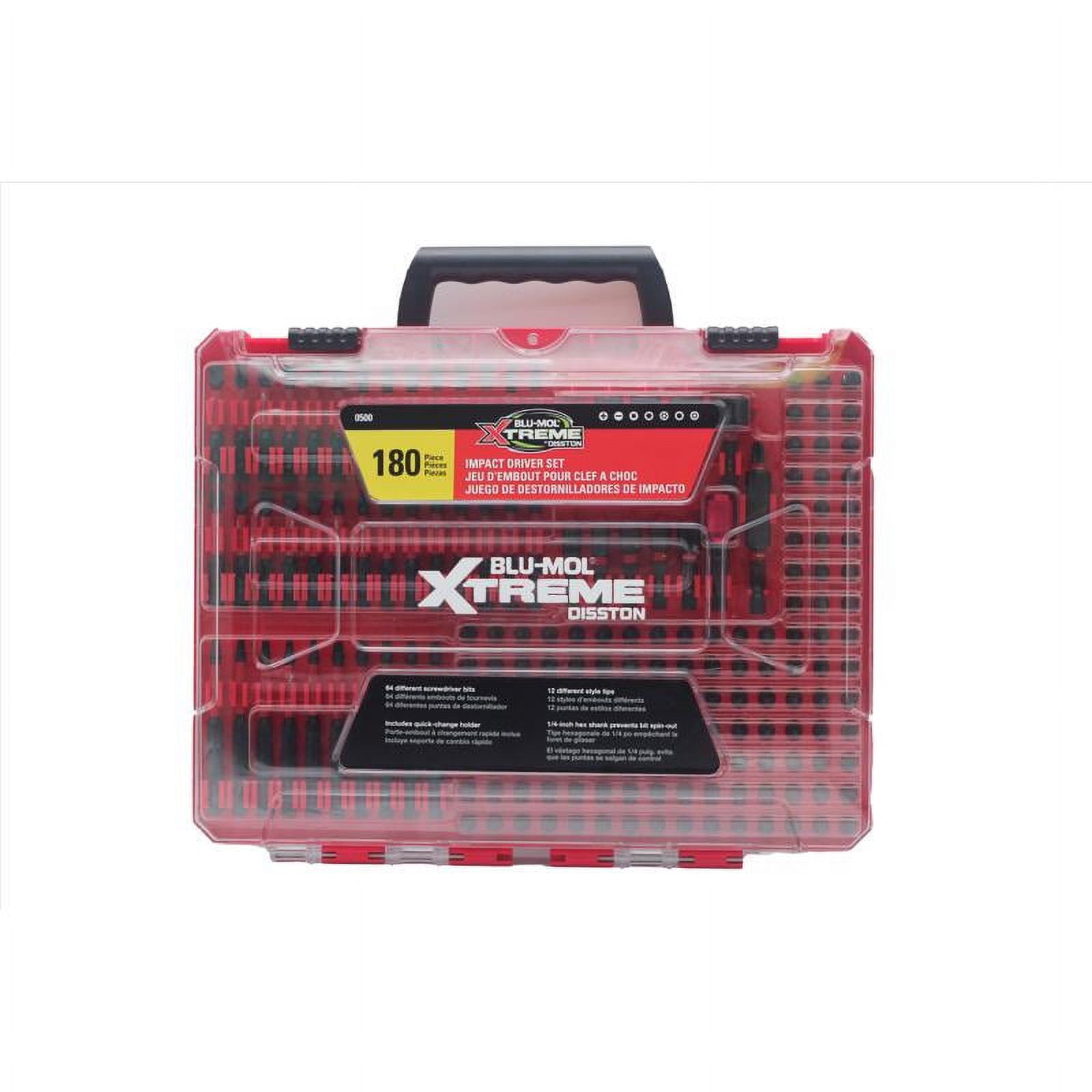 BluMol Xtreme Assorted Impact Driver Bit Set 180 pc